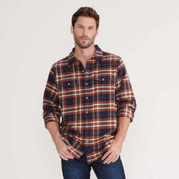 Little Blue House Blue Plaid Men's Heritage Flannel Shirt